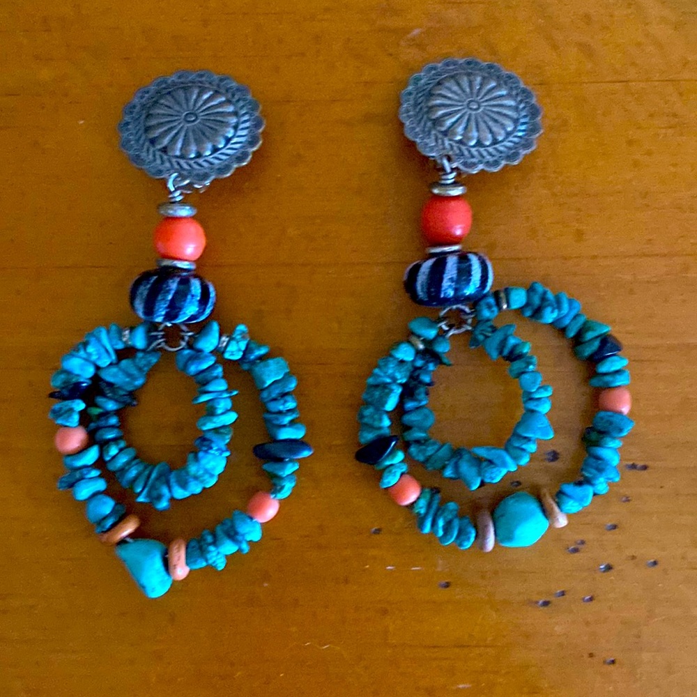 Turquoise clip on earrings